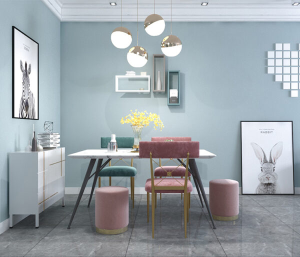 เบาะ เก้าอี้หุ้มกำมะหยี่สำหรับแต่งบ้าน สีชมพูเข้ม ราคา - Velvet Stool