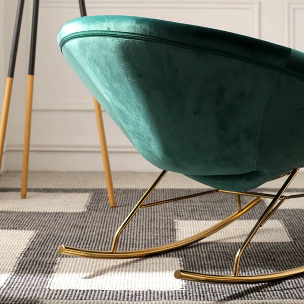 ด้านหลัง เก้าอี้โยกหุ้มกำมะหยี่ Premium Rocking Chair