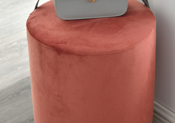 ขาย เก้าอี้หุ้มกำมะหยี่สำหรับแต่งบ้าน สีชมพูเข้ม ราคา - Velvet Stool