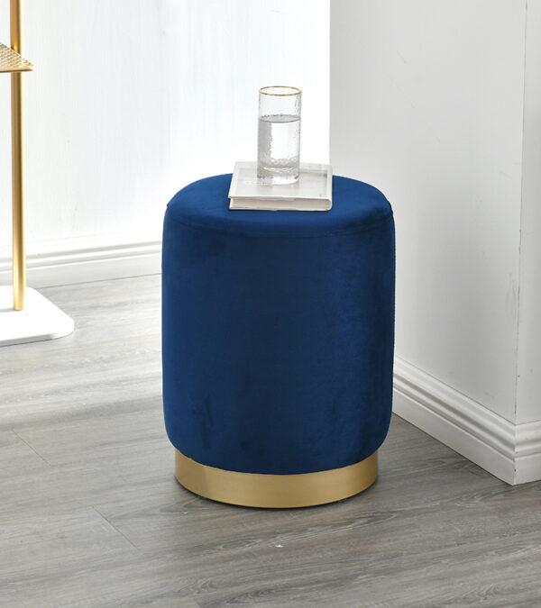 เบาะ เก้าอี้หุ้มกำมะหยี่สำหรับแต่งบ้าน สีน้ำเงิน ราคา - Velvet Stool