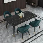 ขาย โต๊ะทานข้าวท็อปหินอ่อนสีดำ Midnight Black Dining Table