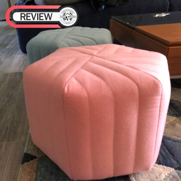 รีวิว ม้านั่งทรงหกเหลี่ยมสำหรับตกแต่งบ้านหุ้มกำมะหยี่