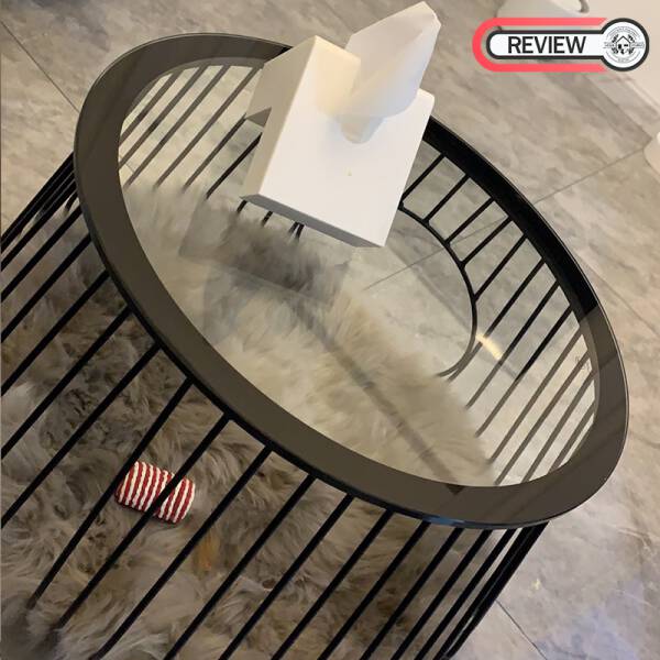 รีวิว โต๊ะกลางท็อปกระจกนิรภัยทรงตะกร้า - Pet Basket Coffee Table