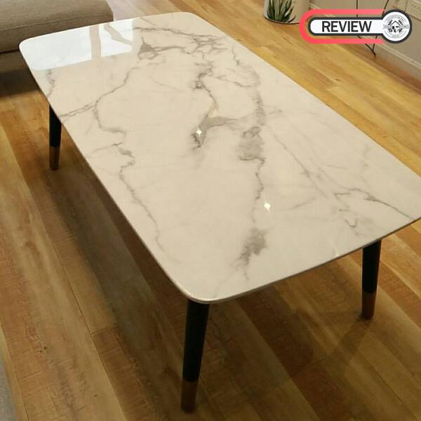 รีวิว โต๊ะกลางท็อปหินอ่อนห้องรับแขก - Premium Marble Coffee Table