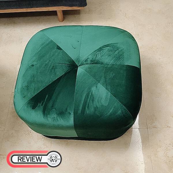 รีวิว เก้าอี้สี่เหลี่ยมหุ้มกำมะหยี่สำหรับตกแต่งบ้าน