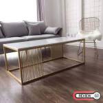 รีวิว โต๊ะกลางห้องรับแขกท็อปหินอ่อนสี่เหลี่ยมผืนผ้า - Rectangle Golden Coffee Table