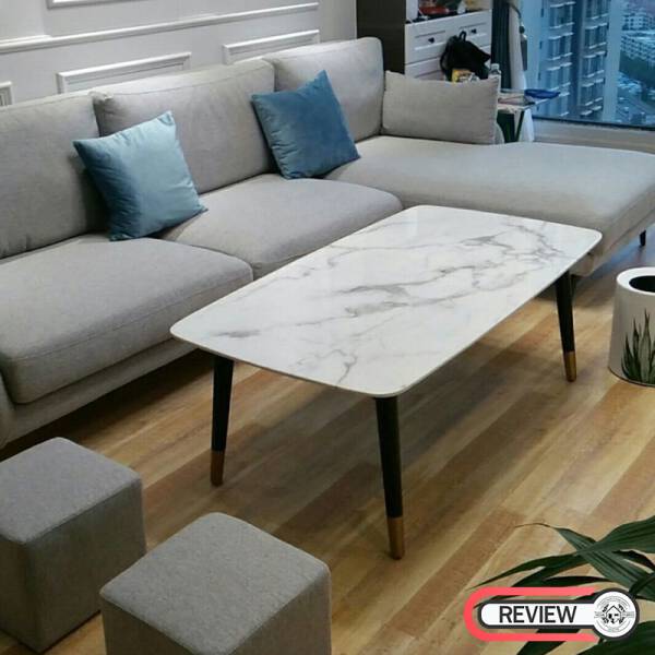 รีวิว โต๊ะกลางท็อปหินอ่อนห้องรับแขก - Premium Marble Coffee Table