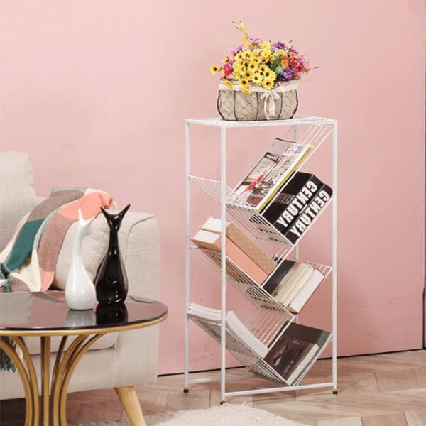 ขาย ชั้นวางหนังสือสำหรับตกแต่งบ้าน White Iron Book Shelf ราคาลดพิเศษ