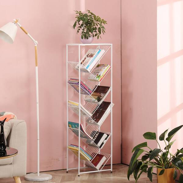 ขาย ชั้นวางหนังสือสำหรับตกแต่งบ้าน White Iron Book Shelf พิเศษ ลด