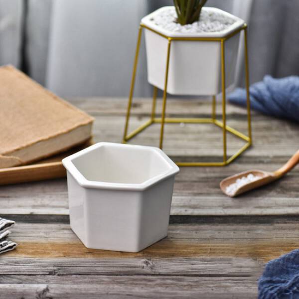 ขาย ชุดกระถางต้นไม้มงคลทรงหกเหลี่ยม Hexagon Stand Flower Pot ราค่า