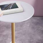 ท็อป โต๊ะข้างเตียง โต๊ะข้างโซฟา ท็อปหินอ่อน ฐานหินอ่อน สีขาว - Premium Marble Side Table