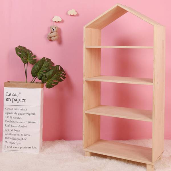 ขาย ชั้นวางของอเนกประสงค์สไตล์มินิมอล Wooden Decorative Book Shelf ราคาลด