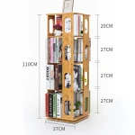 ขาย ชั้นเก็บหนังสือตั้งพื้นหมุนได้ 360 องศา Bamboo Rotating Book Shelf พิเศษ ราคาลด