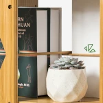 ขาย ชั้นเก็บหนังสือตั้งพื้นหมุนได้ 360 องศา Bamboo Rotating Book Shelf พิเศษ ราคา ลด