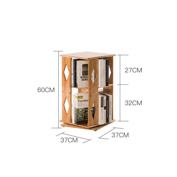 ขาย ชั้นเก็บหนังสือตั้งพื้นหมุนได้ 360 องศา Bamboo Rotating Book Shelf ราคาพิเศษลด