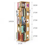 ขาย ชั้นเก็บหนังสือตั้งพื้นหมุนได้ 360 องศา Bamboo Rotating Book Shelf พิเศษ ลด