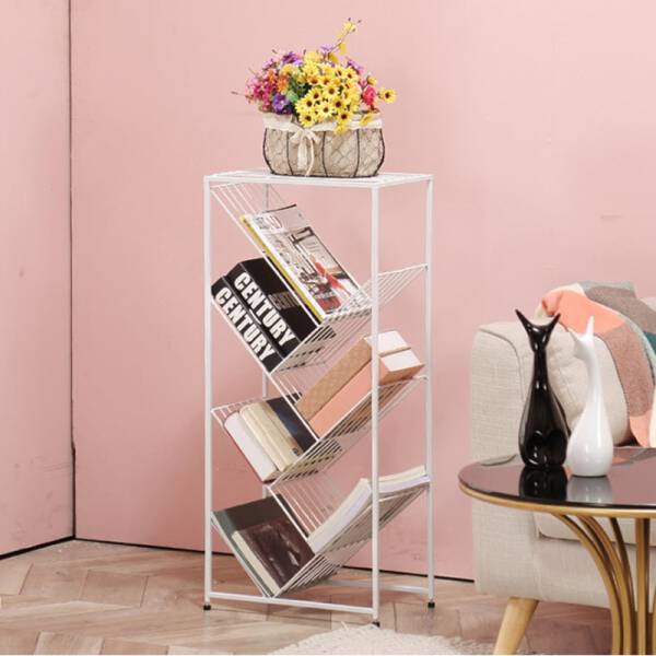 ขาย ชั้นวางหนังสือสำหรับตกแต่งบ้าน White Iron Book Shelf ราคาลด