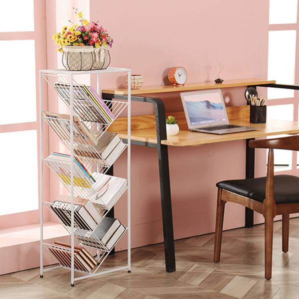 ขาย ชั้นวางหนังสือสำหรับตกแต่งบ้าน White Iron Book Shelf ลด ราคา
