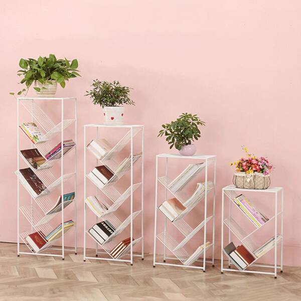 ขาย ชั้นวางหนังสือสำหรับตกแต่งบ้าน White Iron Book Shelf ลดราคา