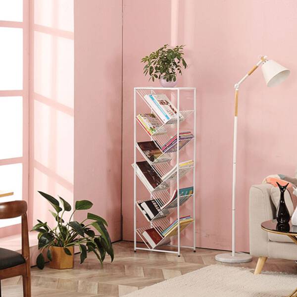 ขาย ชั้นวางหนังสือสำหรับตกแต่งบ้าน White Iron Book Shelf ราคา