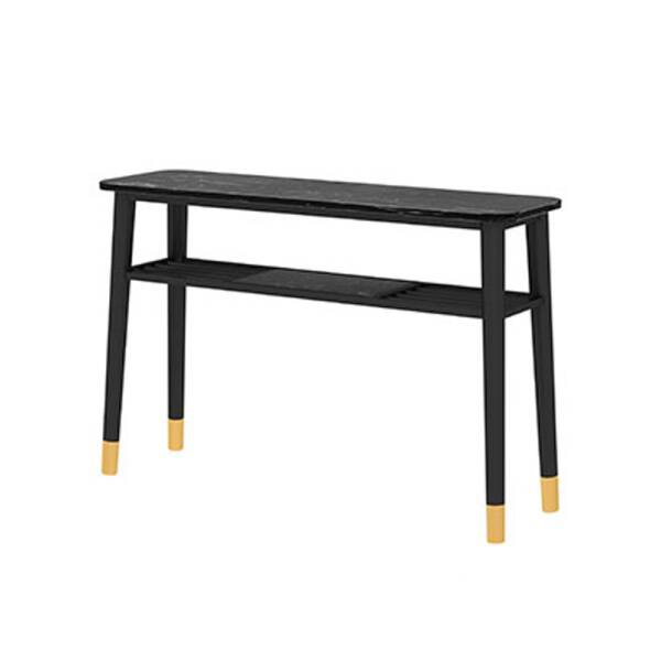 โต๊ะ ไซด์บอร์ด ท็อปหินอ่อน สไตล์พรีเมี่ยม ท็อปหินสีดำ โครงขาสีดำ
