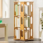 ขาย ชั้นเก็บหนังสือตั้งพื้นหมุนได้ 360 องศา Bamboo Rotating Book Shelf พิเศษ ราคา