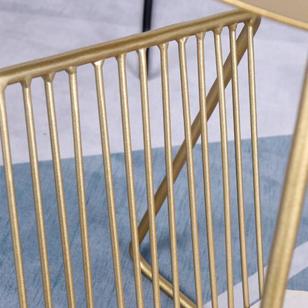 โครงขา โต๊ะข้าง อเนกประสงค์ โครงสร้างเหล็ก พร้อมช่องเก็บของ สีทอง