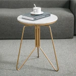 โต๊ะข้าง/เก้าอี้หินอ่อน อเนกประสงค์ โครงขาสีทอง ท็อปหินอ่อนสีขาว ราคา