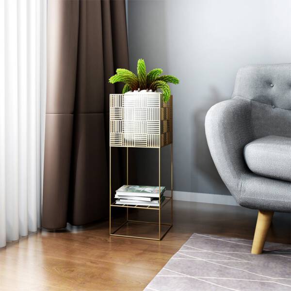 ขาย กระถางต้นไม้สำหรับตกแต่งบ้านและสวน Iron Flower Shelf ราคาลด