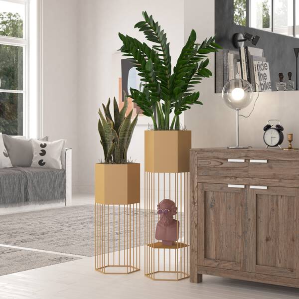 ขาย กระถางต้นไม้สำหรับตกแต่งบ้านและสวน Hexagon Decorative Flower Pot ราคาลด