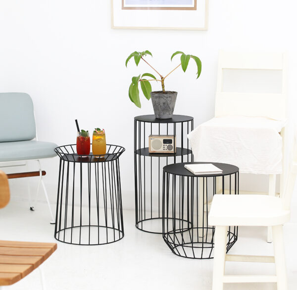 ท็อป ชุดโต๊ะข้างเตียง โต๊ะข้างโซฟา สำหรับตกแต่ง สีดำ ราคา