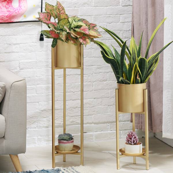 ขาย กระถางต้นไม้ตกแต่งบ้านและสวน Golden Flower Pot B ลดราคา