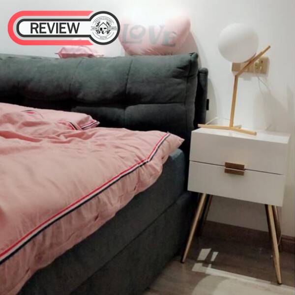 รีวิว โต๊ะข้างเตียง โต๊ะข้างโซฟา พร้อมลิ้นชักสำหรับตกแต่งบ้าน สีขาว