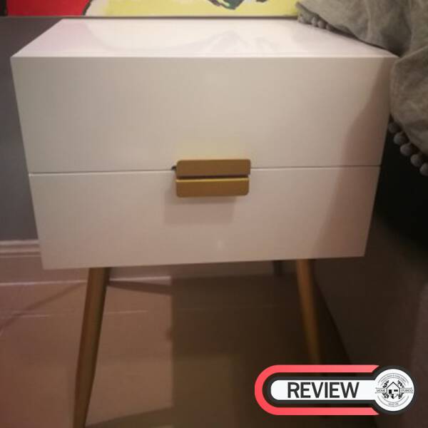 รีวิว โต๊ะข้างเตียง โต๊ะข้างโซฟา พร้อมลิ้นชักสำหรับตกแต่งบ้าน สีขาว