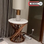 รีวิว โต๊ะข้างเตียง โต๊ะข้างโซฟา ขาสแตนเลส ท็อปหินอ่อน - Revolute Marble Side Table