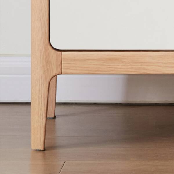 ขา โต๊ะข้าง อเนกประสงค์ ท็อปไม้แท้ พร้อมชั้นชักสองชั้น