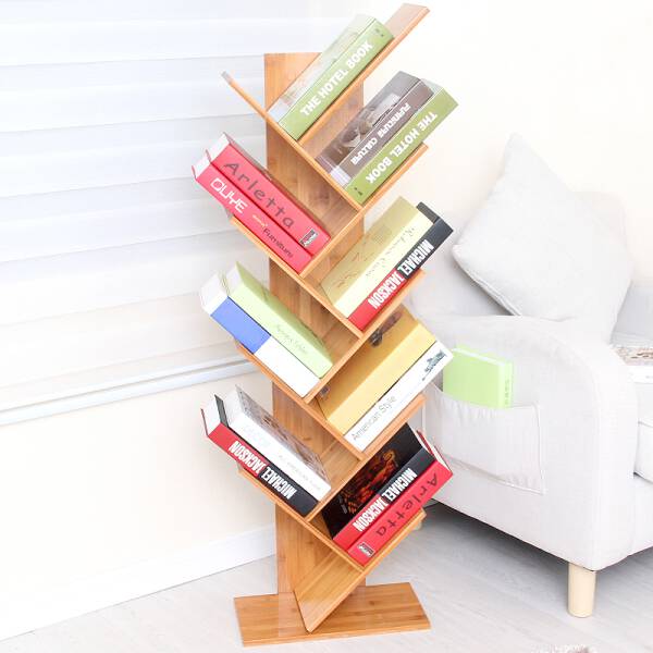 ขาย ชั้นเก็บหนังสือตั้งพื้น Wooden Book Shelf ลด