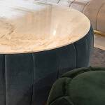 โต๊ะกลางกำมะหยี่ท็อปหินอ่อน - Velvet Marble Coffee Table
