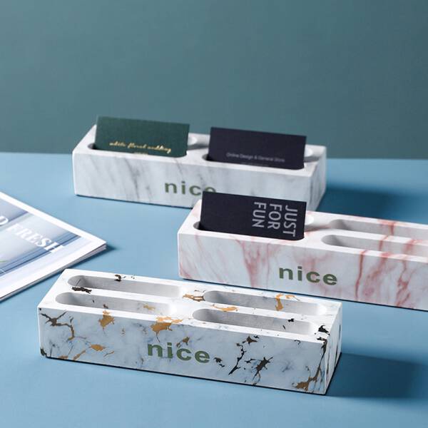 ขาย กล่องใส่นามบัตรหินอ่อน Marble Table Organizer ราคาลด