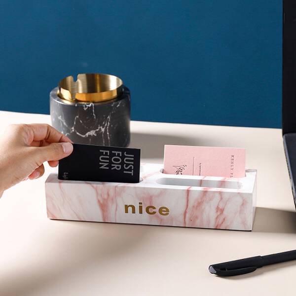 ขาย กล่องใส่นามบัตรหินอ่อน Marble Table Organizer พิเศษ