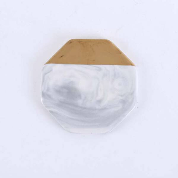 ขาย แผ่นรองแก้วหินอ่อน Golden Edge Marble Coaster ราคาลด
