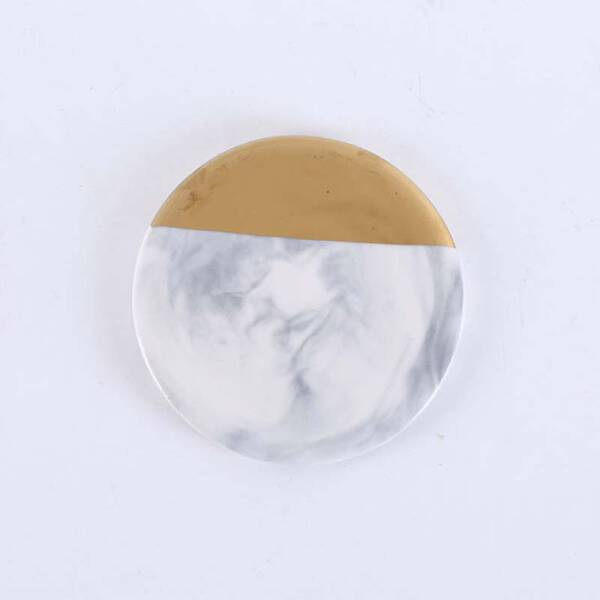 ขาย แผ่นรองแก้วหินอ่อน Golden Edge Marble Coaster ราคาลด
