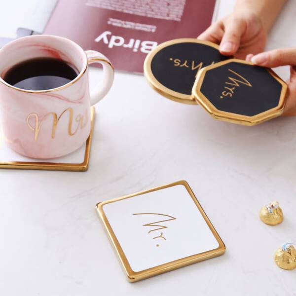 ขาย แผ่นรองแก้วหิน Mr.&Mrs. Coaster ราคา ลด