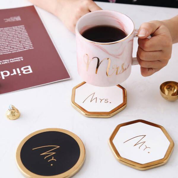 ขาย แผ่นรองแก้วหิน Mr.&Mrs. Coaster ราคา