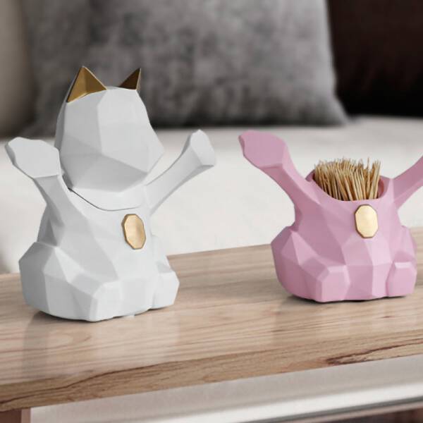 ขาย กล่องเก็บคอนตอนบัด Cat Cotton Bud Holder พิเศษ ราคา ลด