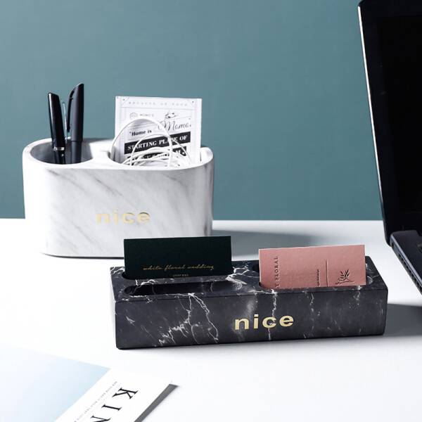 ขาย กล่องใส่นามบัตรหินอ่อน Marble Table Organizer