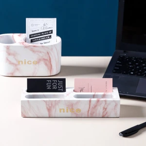 ขาย กล่องใส่นามบัตรหินอ่อน Marble Table Organizer ลด ราคา