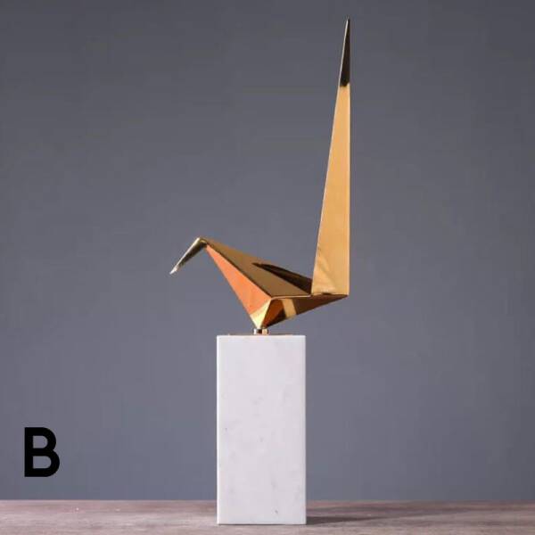 ขาย แท่นหินอ่อนประดับบ้านรูปนก Golden Marble Decorative Bird พิเศษ ราคาลด