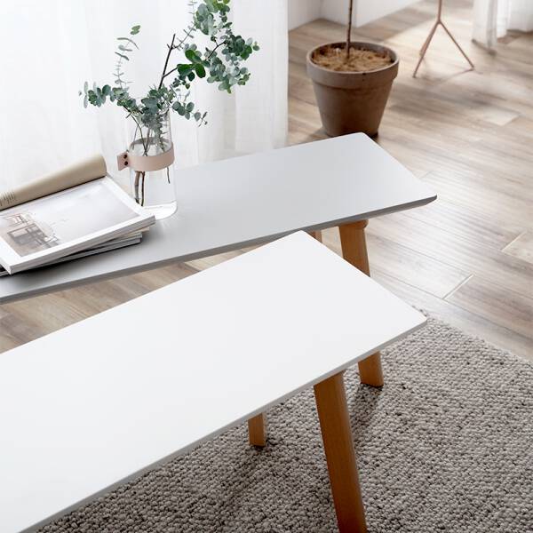 ม้านั่งสไตล์มินิมอลสำหรับแต่งบ้าน สีขาว สีเทา