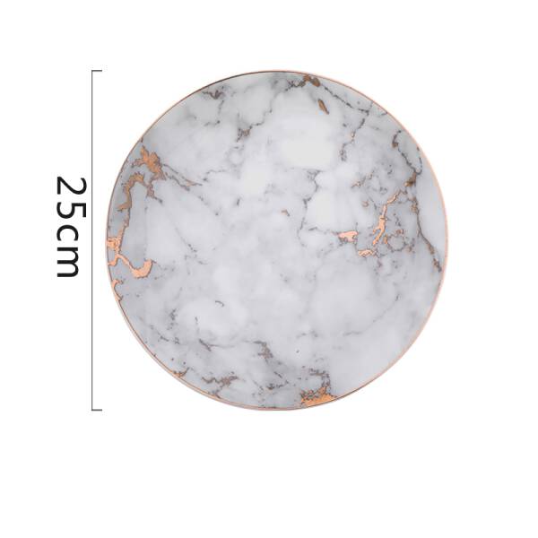 ขาย จานสำหรับตกแต่งลายหินอ่อน Decorative Marble Dish ราคา ลด